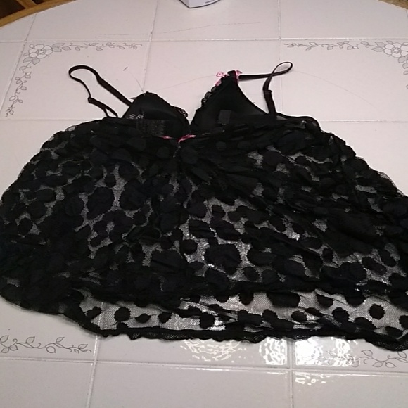 Black small nylon nighty 4 - Picture 2 of 2